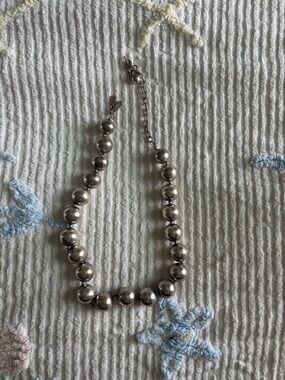 Vintage Silver Beaded Choker Necklace